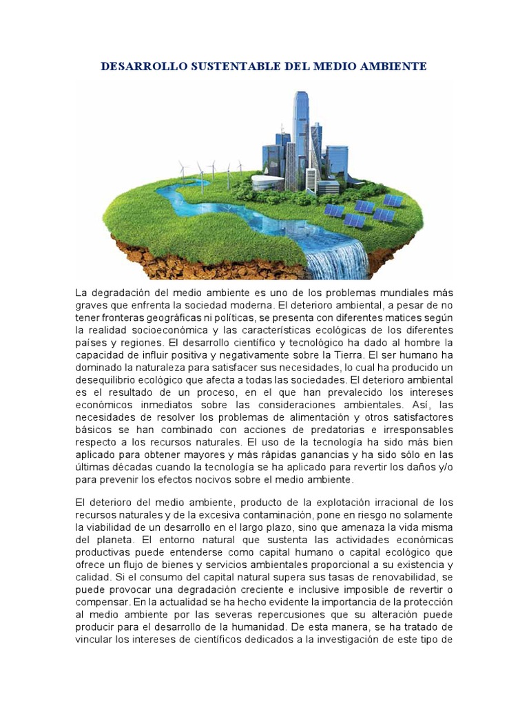 Ecologia DESARROLLO SUSTENTABLE DEL MEDIO AMBIENTE PDF | PDF ...