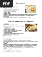 Receitas de Sopas Cremosas