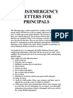 Principal's Letters