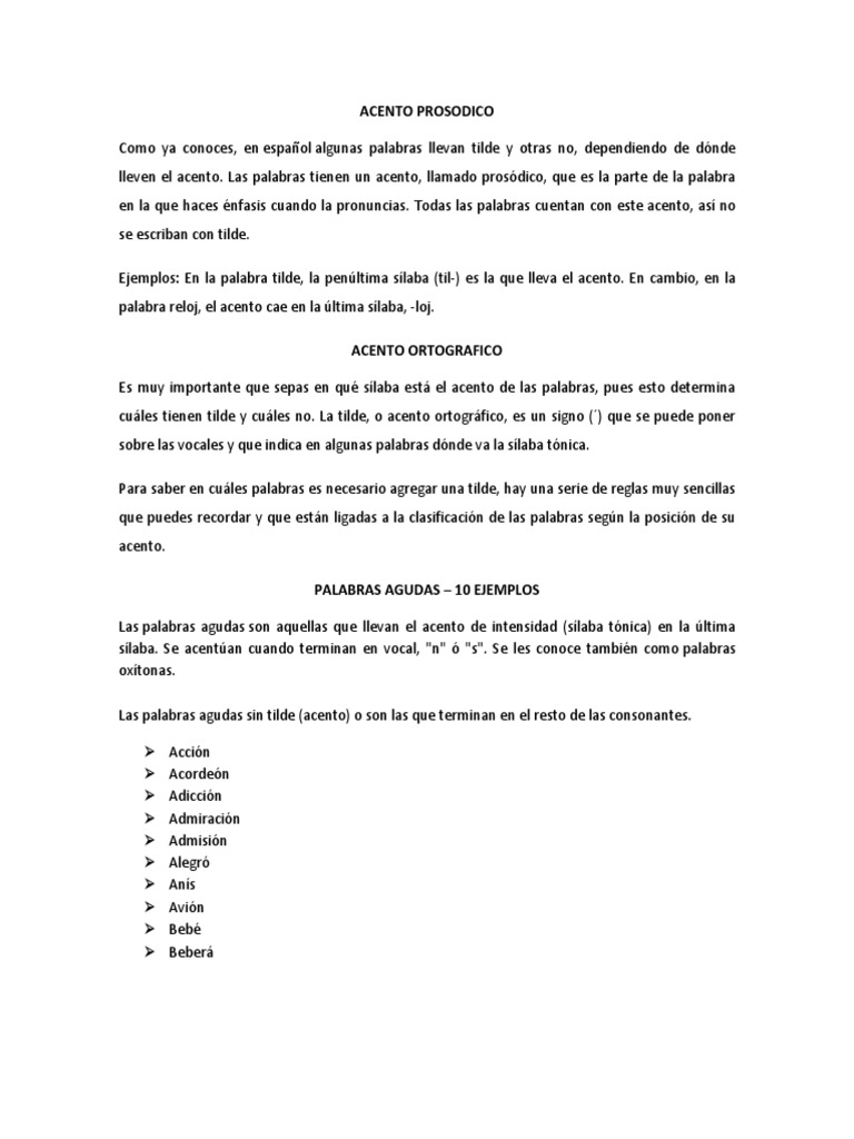 Reglas de Acentuación en Español | PDF | Gramática | Voz humana