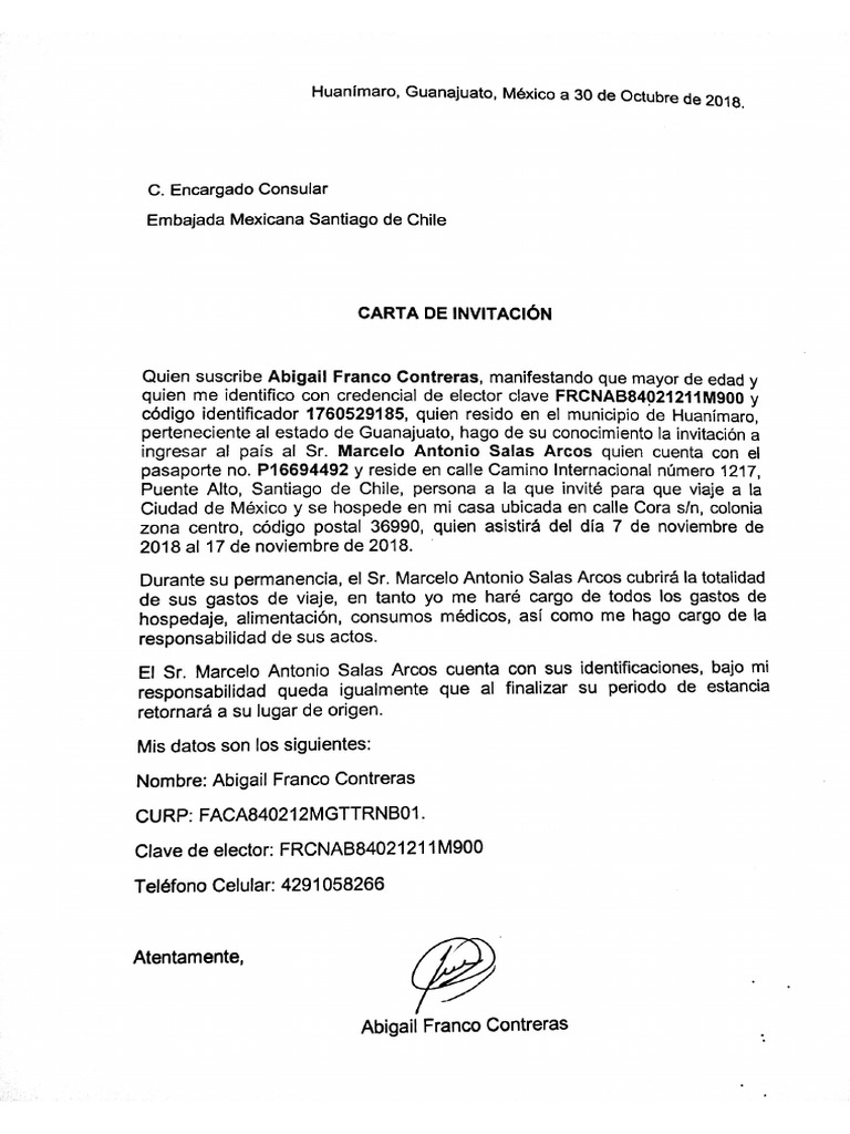 0 Carta de Invitacion Mexico PDF PDF