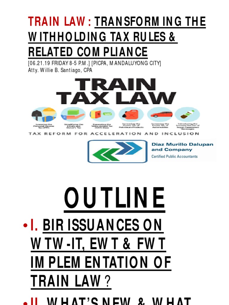 TRAIN LAW Withholding Tax Capital Gains Tax