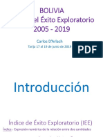 Bolivia - Indice Del Exito Exploratorio 2005 - 2019 17 de Junio 2019