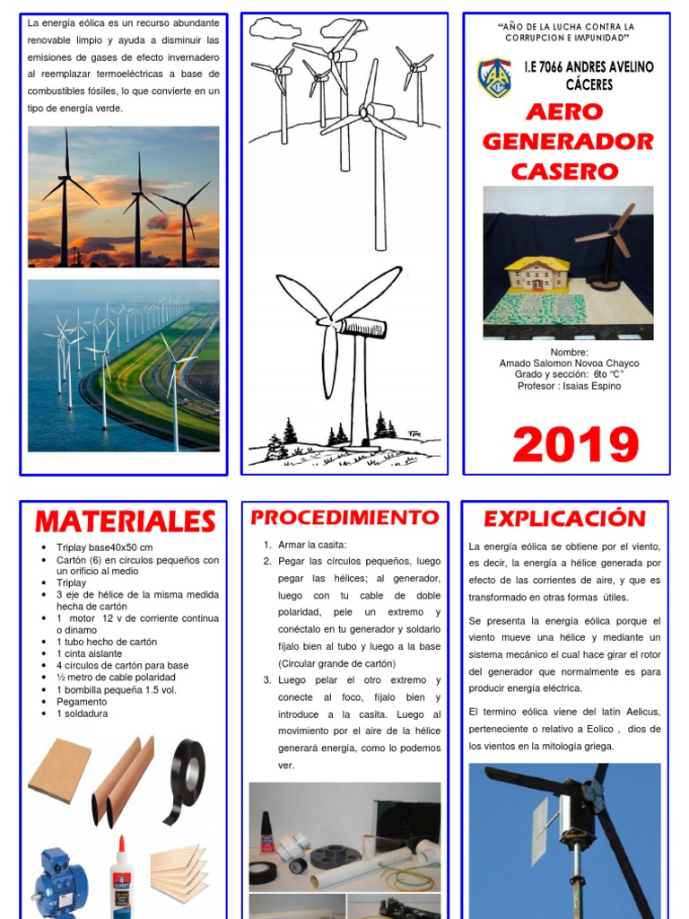 Aerogenerador Eólico Casero: Proyecto y Guía | PDF | Energía eólica ...