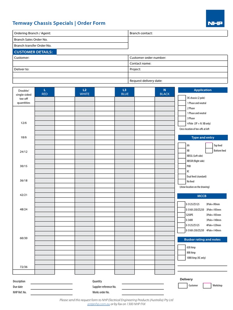 Temway Chassis Order Form | PDF | Manufactured Goods | Electrical ...