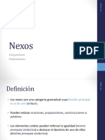 Nexos gramaticales: conjunciones y preposiciones