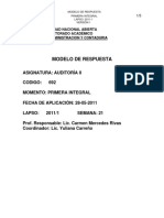 Modelo de Respuesta: Universidad Nacional Abierta Vicerrectorado Académico Área: Administracion Y Contaduria