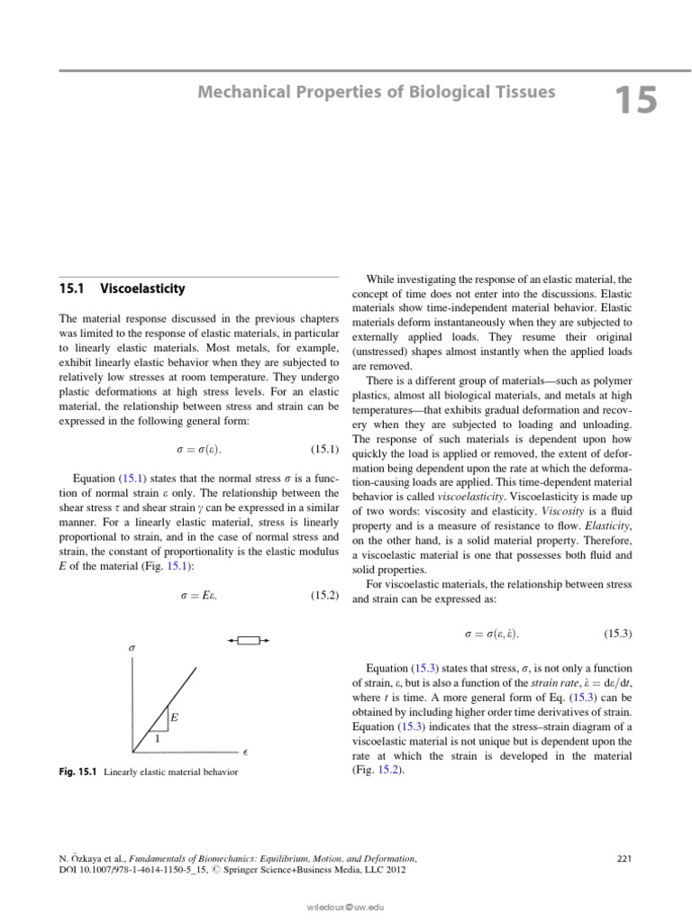 Modeling the Viscoelastic Properties of Biological Tissues Using ...