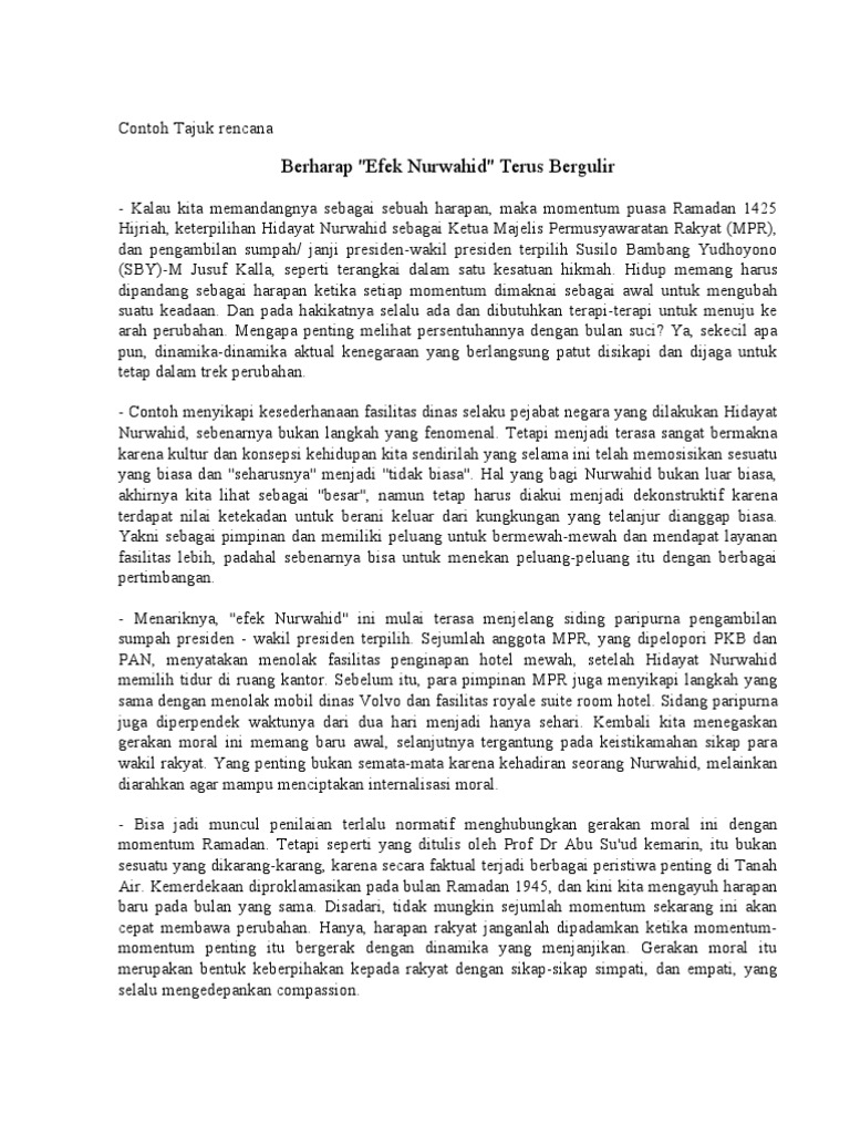 Contoh Tajuk Rencana | PDF