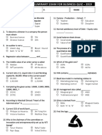 GFGC - K. R. Pet - Preliminary Exam For Business Quiz - 2019