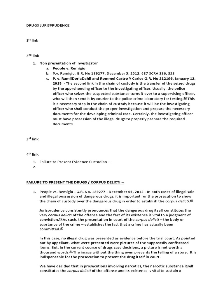 Legal Insights on Drug Cases | PDF | Prosecutor | Prohibition Of Drugs