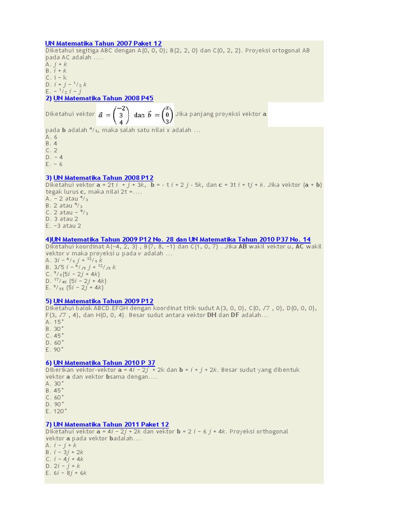 Latihan Soal Vektor Docx