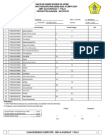 Daftar Hadir Peserta Upbk Ujaian Perguruan Berbasis Komputer SMP Alkhairaat 1 Palu TAHUN PELAJARAN: 2018/2019