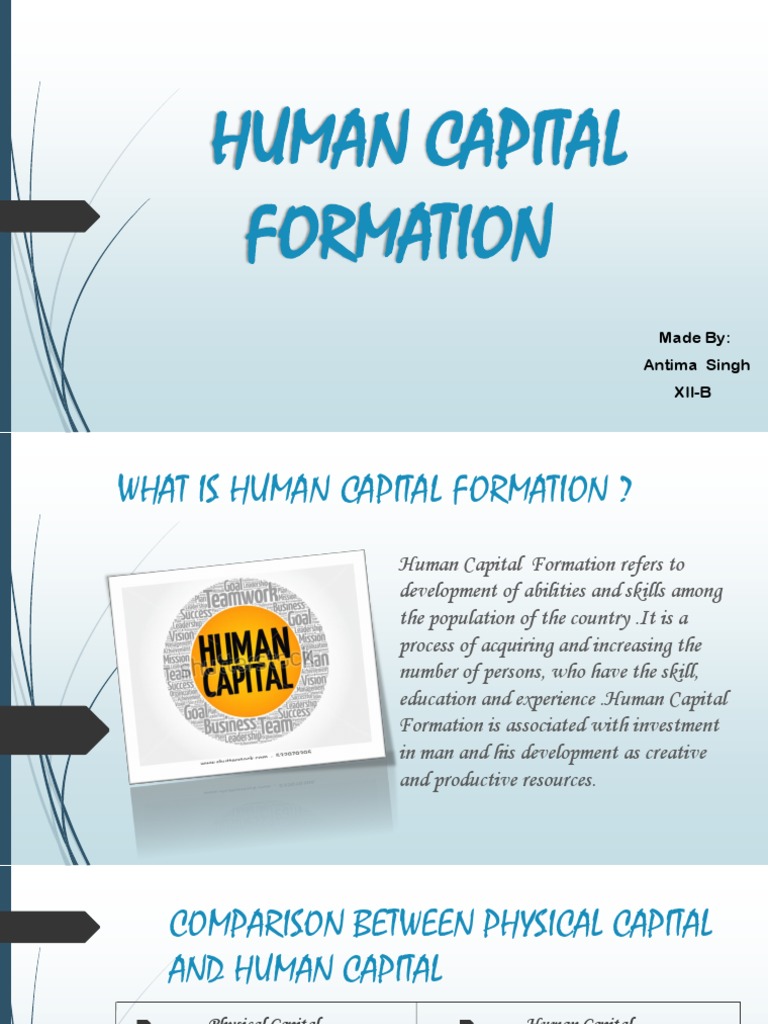 Human Capital Formation PDF Human Capital Capital Formation