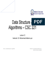 Data Structure & Algorithms - CSC 221: Instructor: Dr. Muhammad Asfand-E-Yar