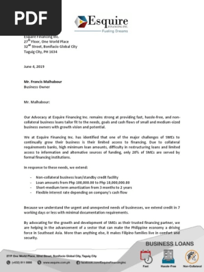 Loan Proposal Sample