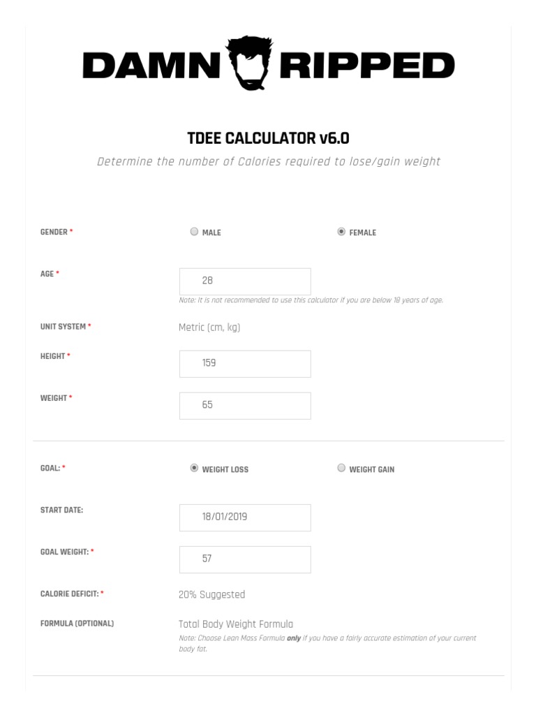 TDEE & Macro Calculator Guide | PDF | Weight Loss | Determinants Of Health