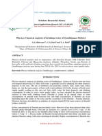 Physicochemical Analysis of Drinking Water of Gandhinagar District