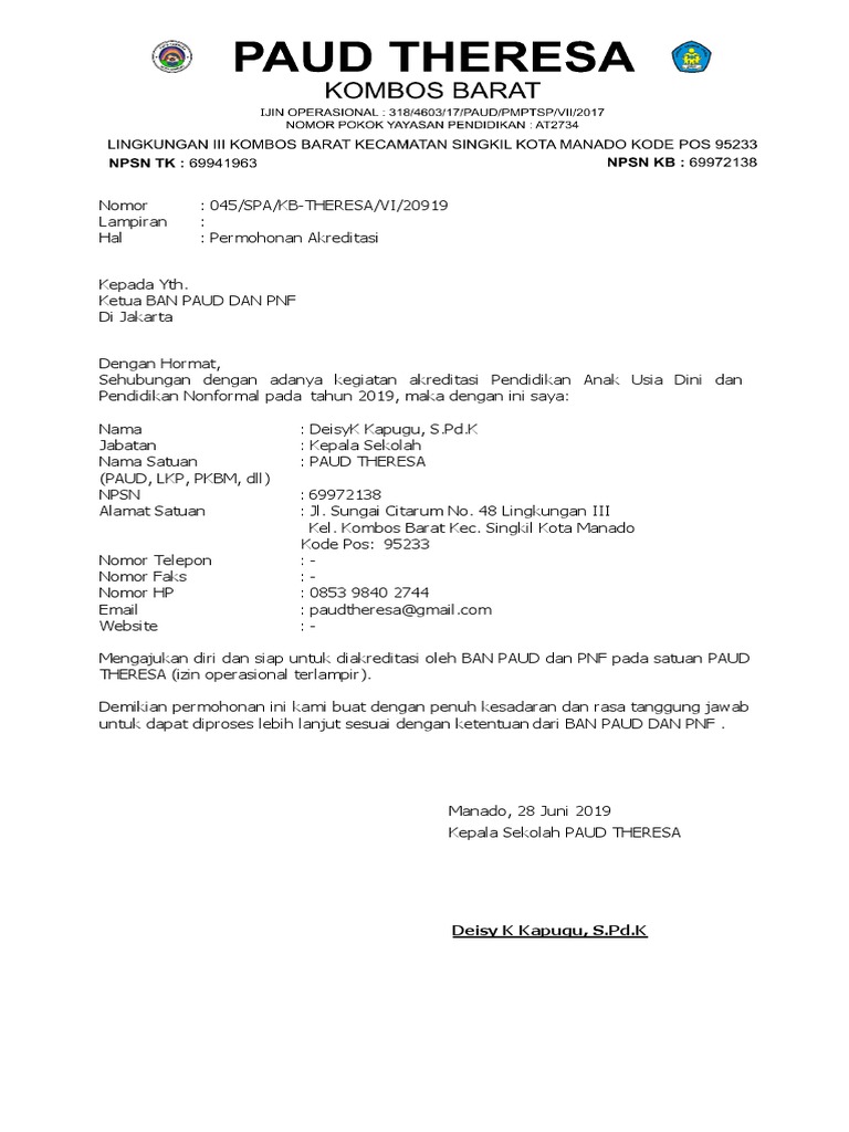 Format Surat Permohonan Pengajuan Akreditasi Paud 1554112465 2