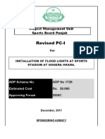 Revised PC-I: Project Management Unit Sports Board Punjab