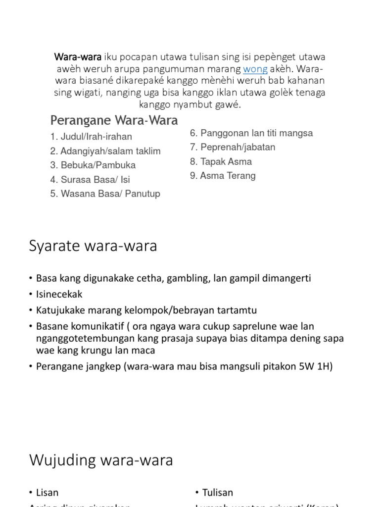 Materi Wara Wara Esportes