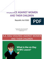 R.A. 9262 Summary on Violence Against Women Act