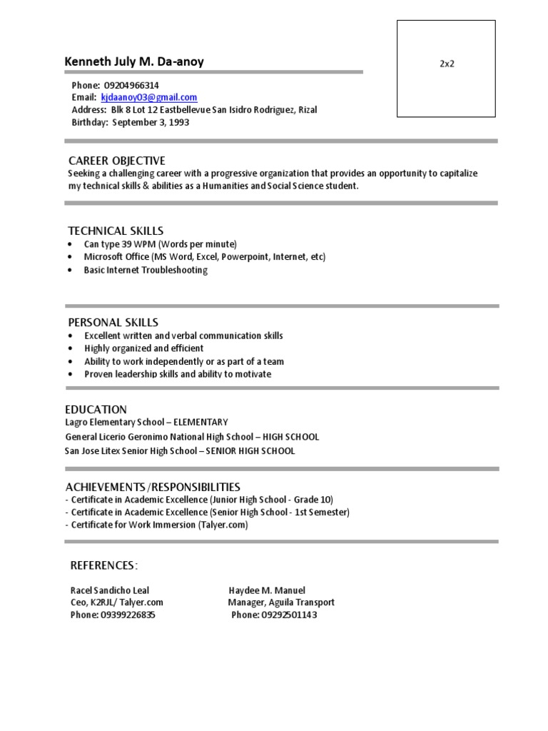 Aspiring Humanities Graduate CV | PDF