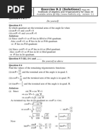 Exercise 9.2 (Solutions) : Question # 1 & 2