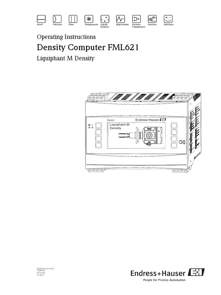 4 27 Density Computer Fml621 Operating Instructions Relay Sensor
