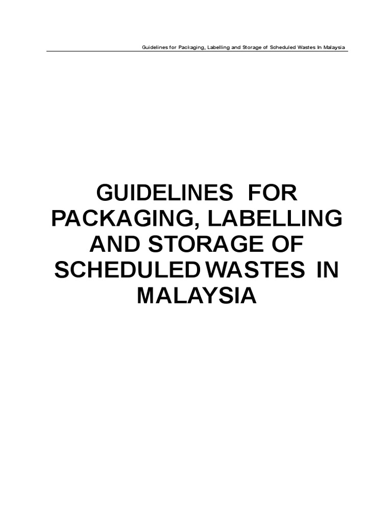 Scheduled Waste Storage Guidelines Malaysia | PDF | Packaging And ...