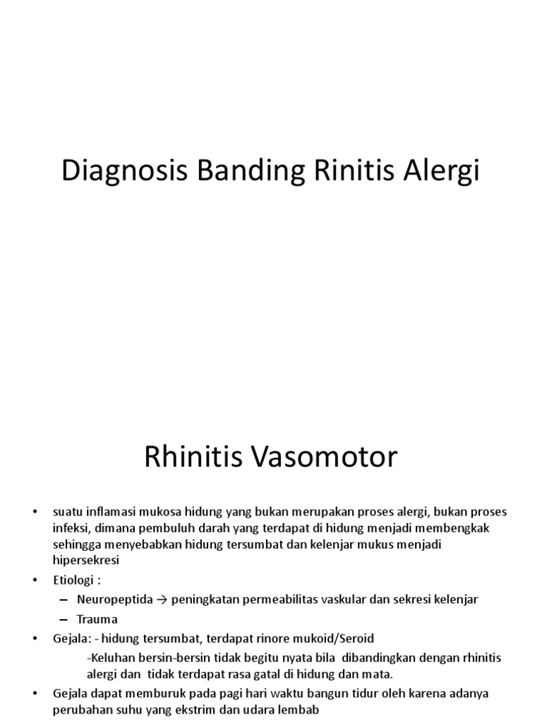 Diagnosis Banding Rhinitis Alergi | PDF
