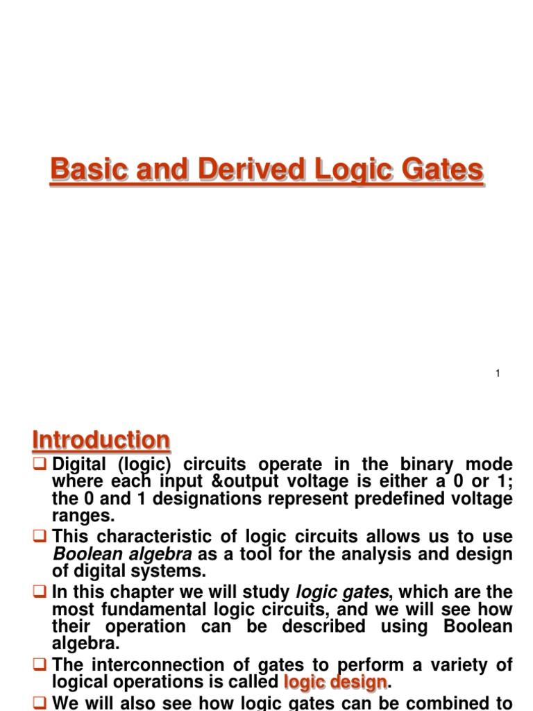 Basic and Derived Logic Gates | PDF | Logic Gate | Boolean Algebra