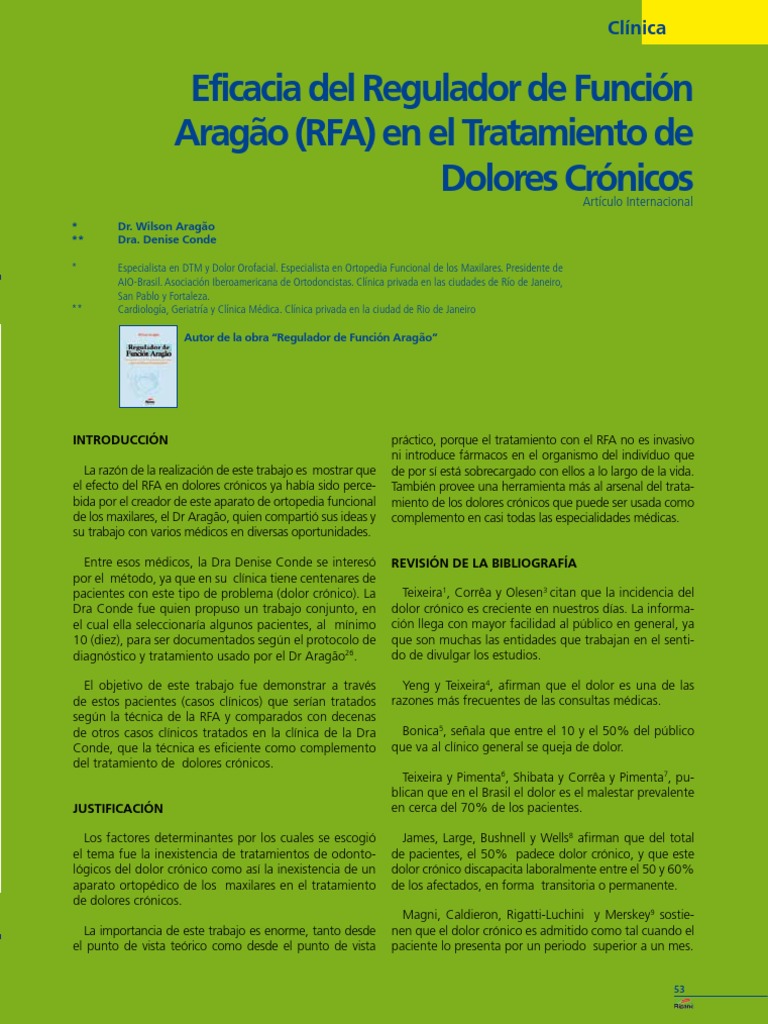 Eficacia del Regulador de Función Aragão | PDF | Fibromialgia | Dolor