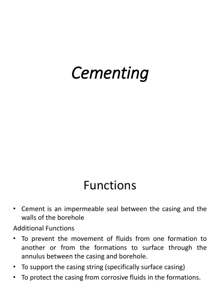 Oil Well Cementing Techniques Explained | PDF | Casing (Borehole ...