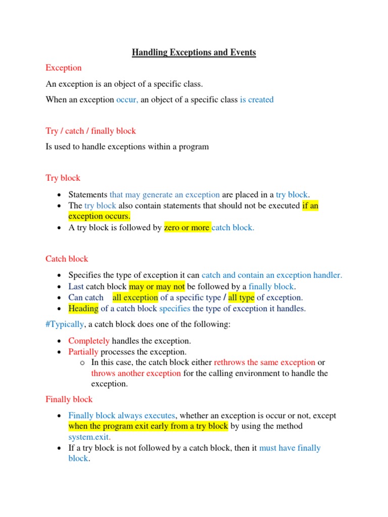 Exception Handling and Event | PDF | Recursion | Class (Computer ...