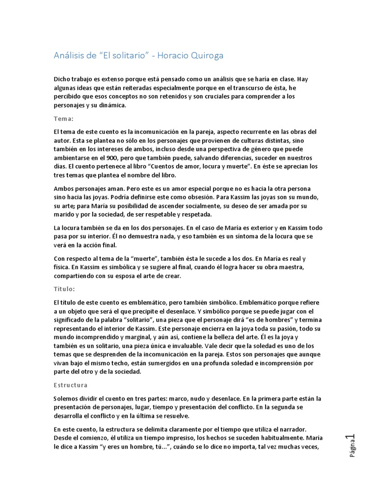 ¿Cuál es el conflicto del solitario