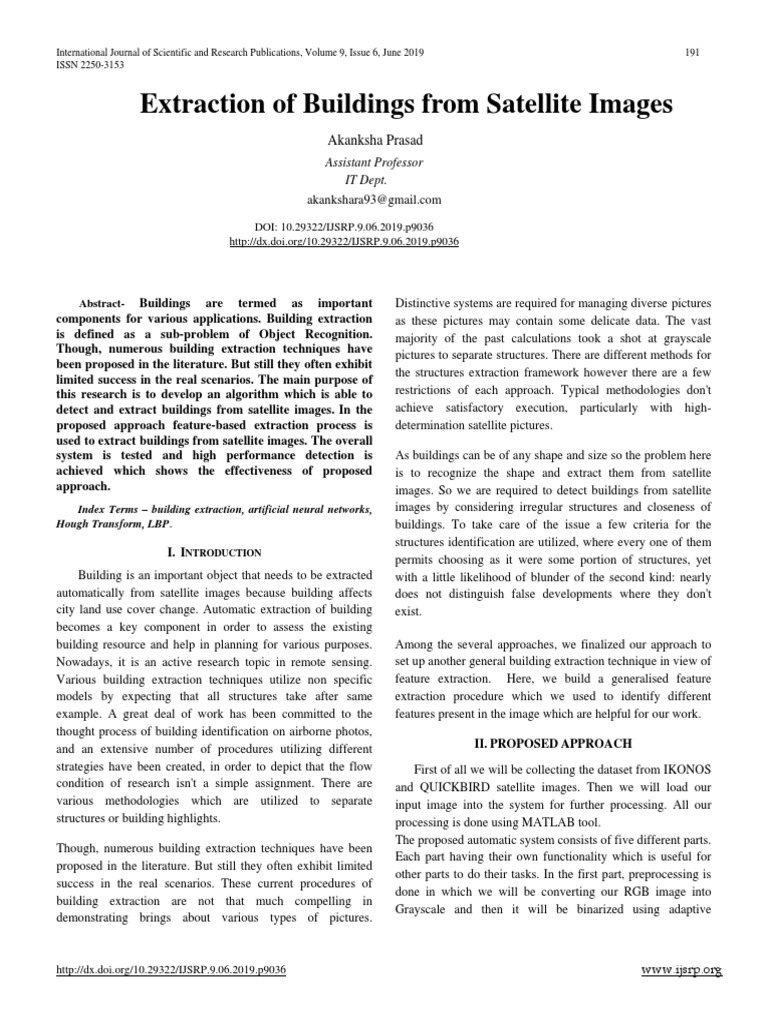 Extraction of Buildings From Satellite Images | PDF | Statistical ...