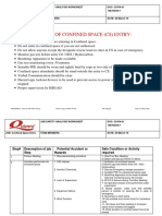 Risk Assessment of Confined Space (CS) Entry:: Job Safety Analysis Worksheet DOC: CS/RA-01 Revision 1