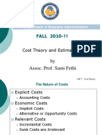 Cost Theory and Estimate