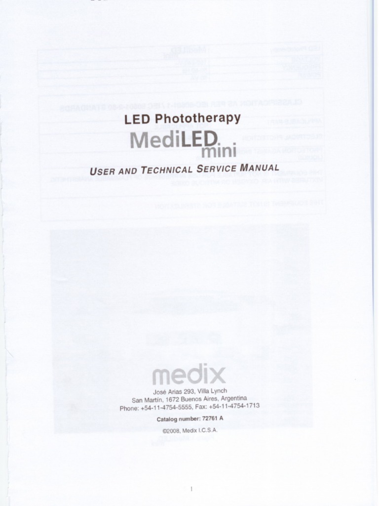 Luminoterapia Medix Modelo Mediled | PDF