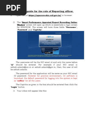 Sparrow Reviewing Officer Manual | PDF