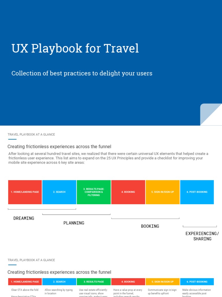 PDF Travel Ux Playbook | PDF | Mobile App | World Wide Web