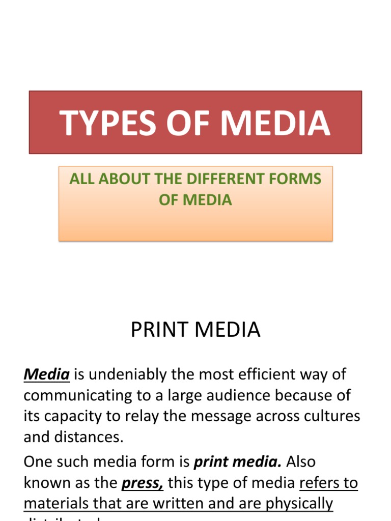Types of Media PDF