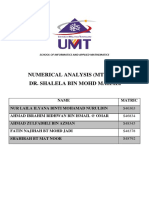 Numerical Analysis (Mtk3300) Dr. Shalela Bin Mohd Mahali