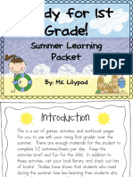 Summer Homework Pack For Rising First Graders