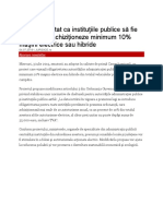 Senatul a Votat CA Instituţiile Publice Să Fie Obligate Să Achiziţioneze Minimum 10