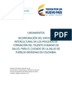 Lineamientos - Incorporación Enfoque Intercultural Formación Del THS - Pueblos Indígenas 02 11 2017