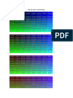 Tabla de Colores Hexadecimales