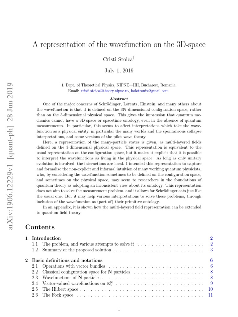 3D Representation of Quantum Wavefunctions | PDF | Wave Function ...