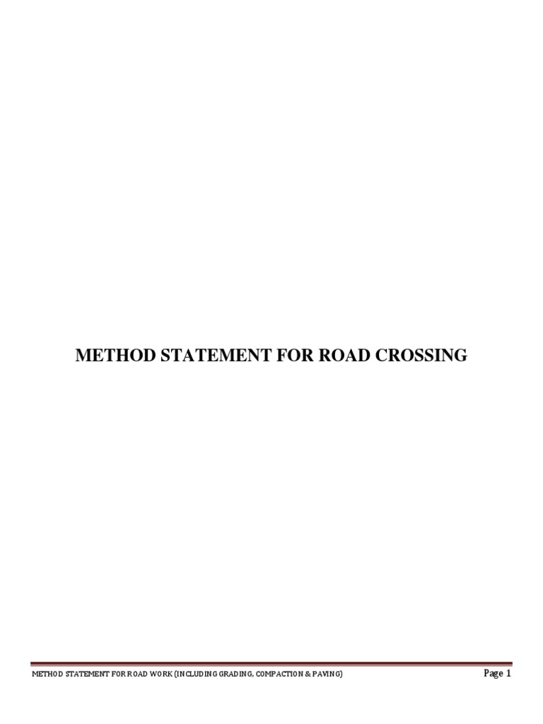 Road Crossing Method Statement | PDF | Road | Asphalt